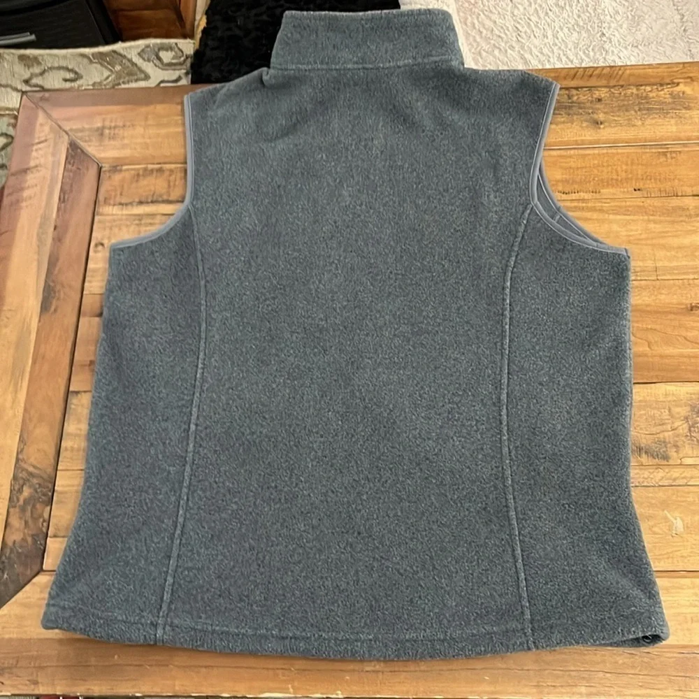 LLBean gray fleece vest, large tall